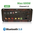 thumbnail image 2 of 600W 5.0 MP3 Amplifier Board 12V 24V Dual Microphone AMP Module USB TF FM Car Music Lossless Bass Sound for Subwoofer ,Reduced Noise, 2 of 7