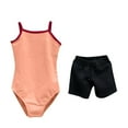 thumbnail image 4 of Tranfacy Toddler Girls 3-16 Years Summer Outfit Round Neck Tank top Set Solid Sleeveless Camisole Bodysuit Gymnastics Practice Outfit, 4 of 5