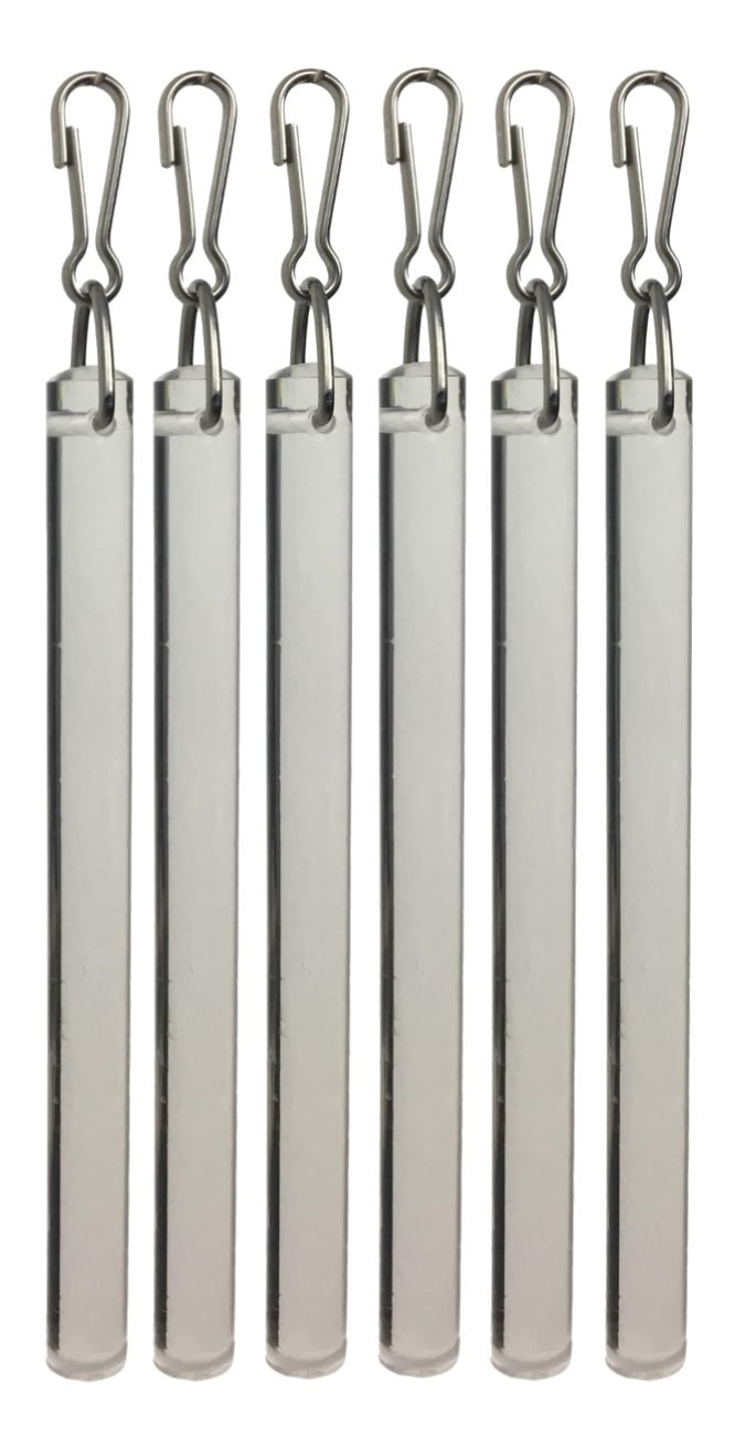 60" Heavy Duty CLEAR ACRYLIC  DRAPERY BATONS with Stainless Steel Hooks 2-pack 