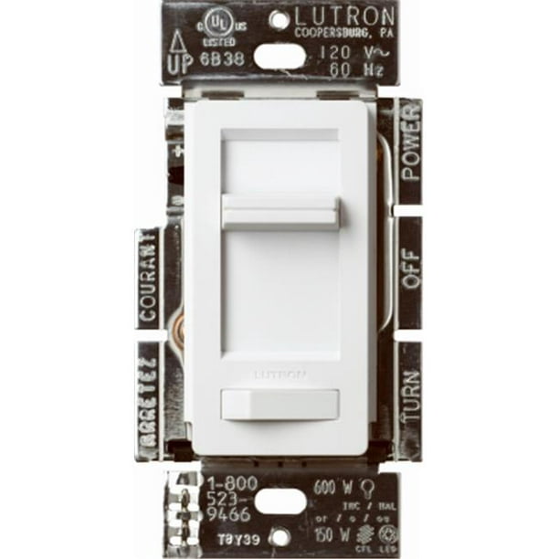 Lutron Electronics 222280 150 W Interrupteur Variateur de Lumière - Blanc
