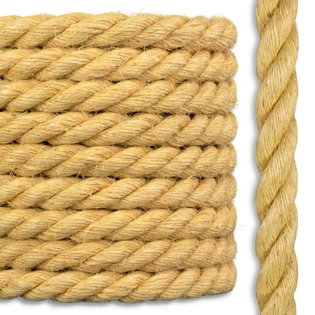 Sisal Rope | 100% Natural Fiber | 3 Stand Twisted | Cat Scratch Post | Bird Rope | 1/2 inch x 200 feet