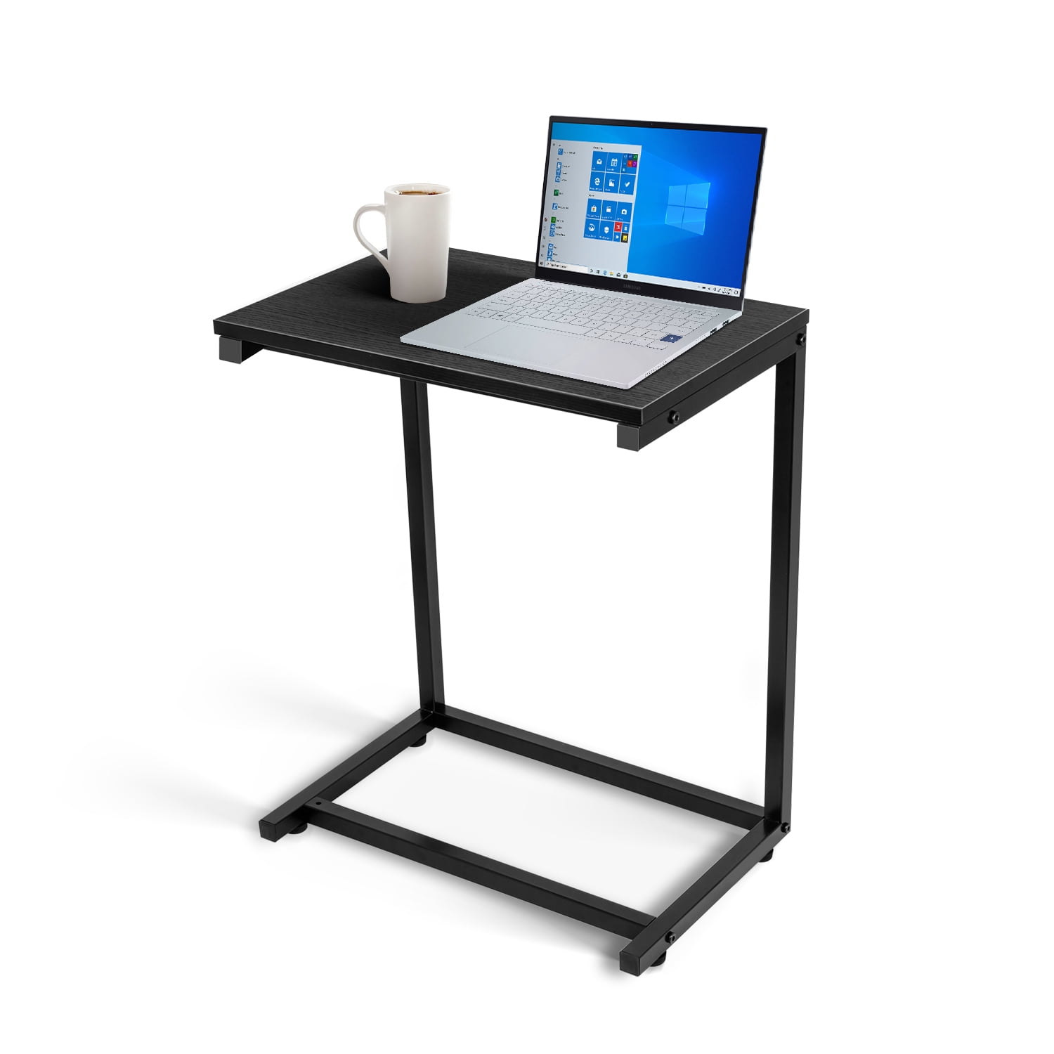 Industrial Couch Side Table, Modern C Shaped End Table, Metal Frame