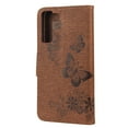 thumbnail image 5 of Feishell Wallet Case for Samsung Galaxy S21 FE 5G,Retro PU Leather Butterfly Embossed Pattern Full Protection Anti-Scratch Magnetic Clasp Flip Holder Card Slots & Cash Pocket Phone Cover,Brown, 5 of 6