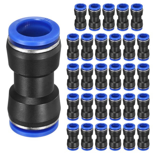 Uxcell 30-Pack Inline Manifold Union Fitting, 2 Way 16mm(5/8") OD Plastic Pneumatic Push to Connect Tube Fittings