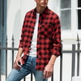 thumbnail image 2 of Dealovy Mens Plaid Shirts Button down Long Sleeve Collared Neck Fashion Shirts for Men Solid Color, 2 of 7