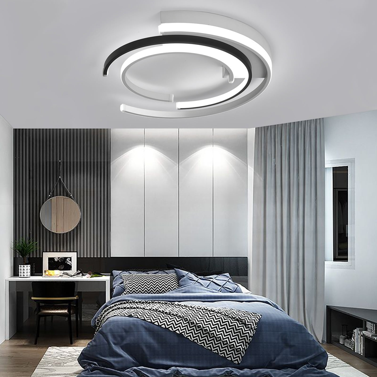19.7'' 85-265V Modern Ceiling Light, Round LED Ceiling Light, Flush Mount Ceiling Fixture for Bedroom, Study, Staircase, Dining Room, or Office for Lighting and Decoration.