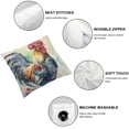 thumbnail image 4 of Acheng Farmhouse Rooster Coloful Chicken Decorative Throw Pillow Covers  Pillows Case Square Cushion Cover Cases Pillowcase with Zipper Sofa Home Decor for Couch Bed Patio Car  2pcs White, 4 of 6