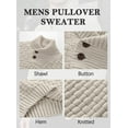 thumbnail image 5 of Fexilor Men's Turtleneck Sweater Pullover Stylish Shawl Collar Knit Top for Regular Fit, 5 of 6