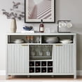 thumbnail image 3 of OAKHAM Bar Cabinet with Wine Rack, Wine Bar Buffet Cabinet with Storage, Liquor Bar Buffet Sideboard, Pale Oak, 3 of 11