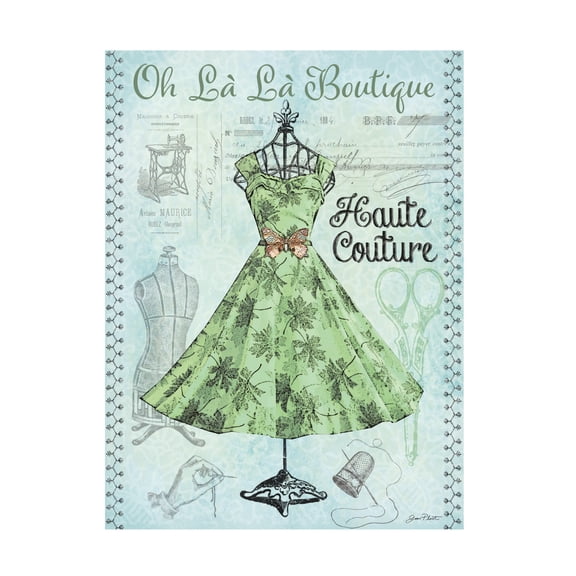 Canvas Wall Art - Jean Plout 'Dress Shop D' Wall Art for Living Room, Bedroom, or Office Décor by Trademark Fine Art - 14 x 19 Inches