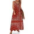 thumbnail image 1 of Vestido sin mangas con bandana roja, vestidos de cumpleaños para mujer, vestidos de verano, 1 of 7
