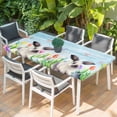 thumbnail image 2 of Spring Easter Table Cloths for 5 Foot Rectangle Tables, Blue Botanical Tulip Rabbit Butterfly Patio Waterproof Elastic Fitted Tablecloths, Washable Rectangular Table Cover for Camping, 2 of 8