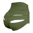 thumbnail image 5 of idosla High Waisted Yoga Shorts for Women, Summer Cutout Workout Biker Shorts, Hip Lifting Squat Proof Compression Shorts for Gym (Army Green, L), 5 of 8