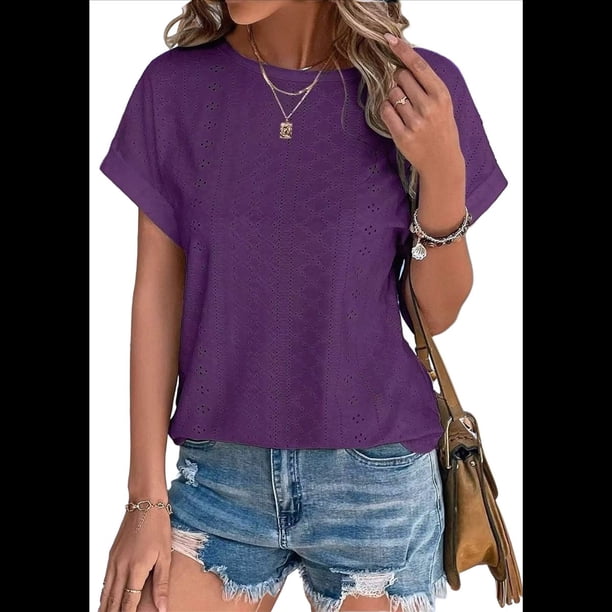 Tops de Corta para Mujer Morados XL