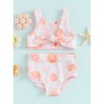 thumbnail image 6 of JYYYBF Baby Girls Swimwear 2 Piece Swimsuits Cross/Floral Print Vest Shorts Bathing Suits, 6 of 8
