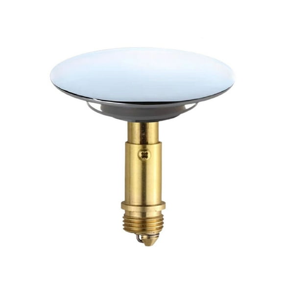 66mm Chrome Metal Bathroom Sink Drain Plug, Spring-Loaded Click-Clack Replacement for Basin
