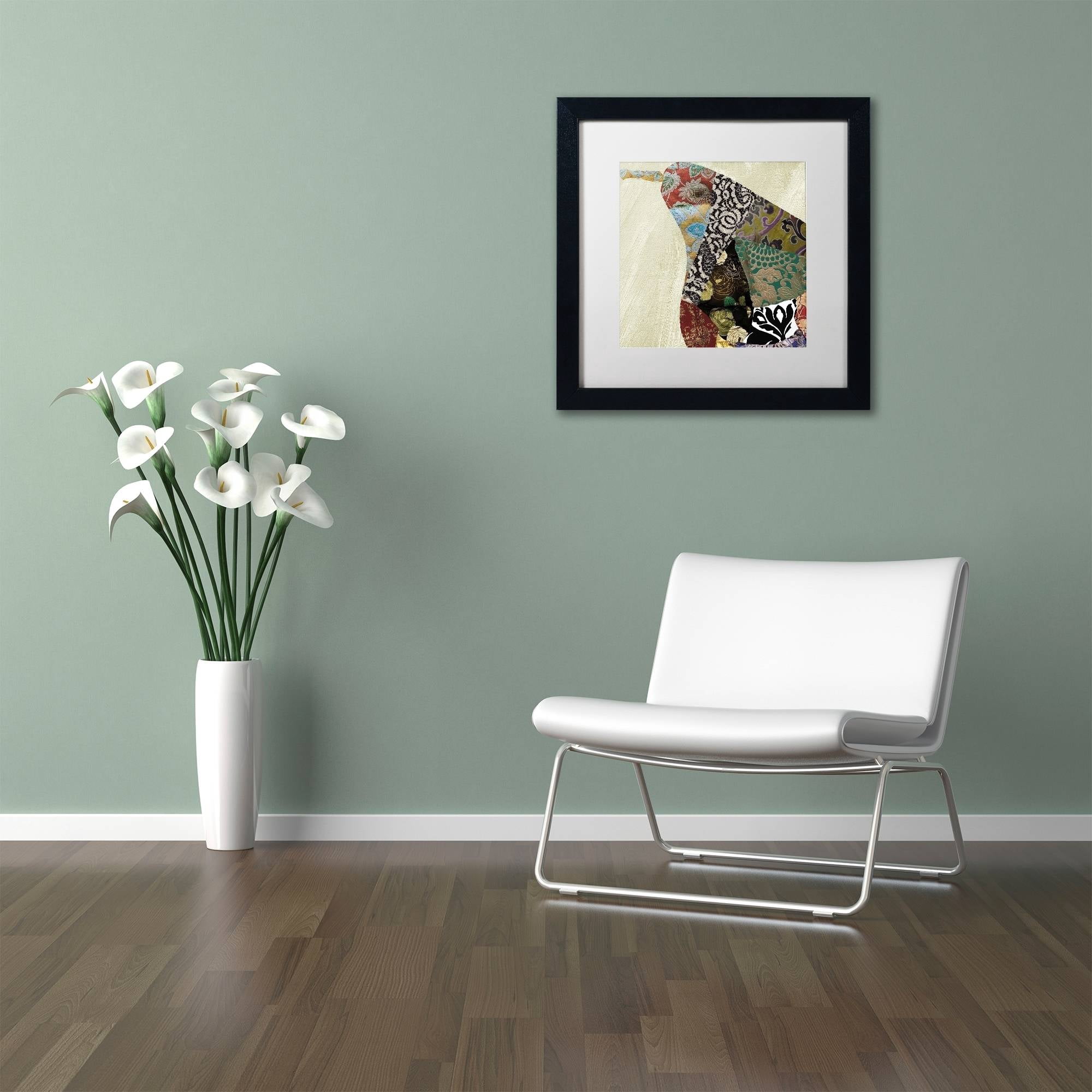 Trademark Fine Art "Pear Brocade I" Canvas Art by Color Bakery White Matte, Black Frame