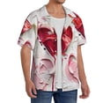 thumbnail image 2 of KLL Textured Heart Abstract Art Print Men's Shirt Short Sleeve Button Down Summer Cuba Beach Shirts- Small, 2 of 5