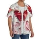 thumbnail image 2 of Balery Textured Heart Abstract Art Camisa Casual de Manga Corta con Botones para Hombre, Texturizada, Estilo Cubano, para Playa, Verano-XX-Large, 2 of 5