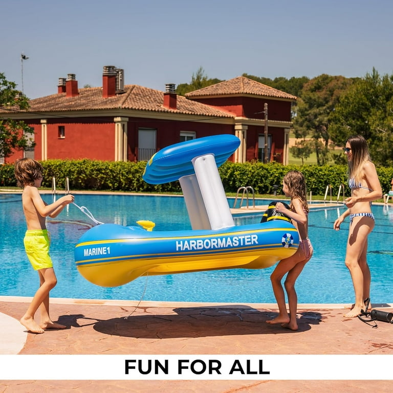 Zone Tech Harbor Master Inflatable Patrol Boat Pool Float