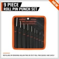 thumbnail image 2 of 9pc Forged Steel Roll Pin Punch Set in Roll Up Case Rifle Gunsmithing Jewelers, 2 of 6