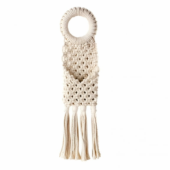 LAMIRO Woven Hanging Pocket Macrame Wall Tapestry Small Sundries Holder Blanket