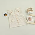 thumbnail image 4 of Bébés Filles Printemps Automne Robe Unie Couleur Velours Côtelé Bretelles Carrées Robe avec Poches Marron 2-3 Ans, 4 of 7