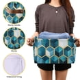 thumbnail image 3 of Yayeee Canvas Storage Basket with Handles for Shelves Fabric Bins Closet Organizer, Light Blue Geometric Pattern, 3 of 8