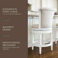 thumbnail image 4 of Maven Lane Pullman 31 Inch Tall Bar Height Upholstered Barstool with Back in Alabaster White Finish with Cream Fabric Cushion Seat, Set of 4, 4 of 7