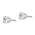 thumbnail image 2 of 14K White Gold 5mm Cubic Zirconia Stud Earrings, 2 of 7