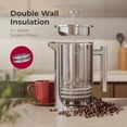thumbnail image 3 of Living French Press Coffee Maker 34oz, Stainless Steel French Press Coffee, 4 Filter Heat Resistant Double Insulated, Rust-Free, Food Grade, Dishwasher Safe Coffee Pot, 3 of 8