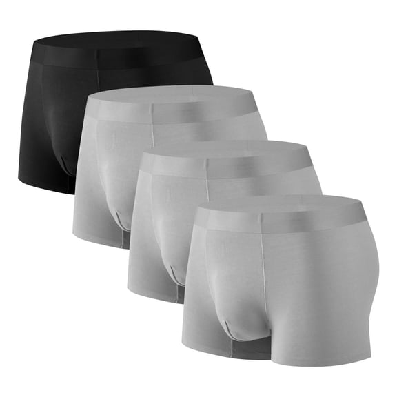 LIaqionyy 4 Pack Big and Tall Boxer Briefs for Mens Solid Color Comfort Panties Breathable Workout Underwear Underpants