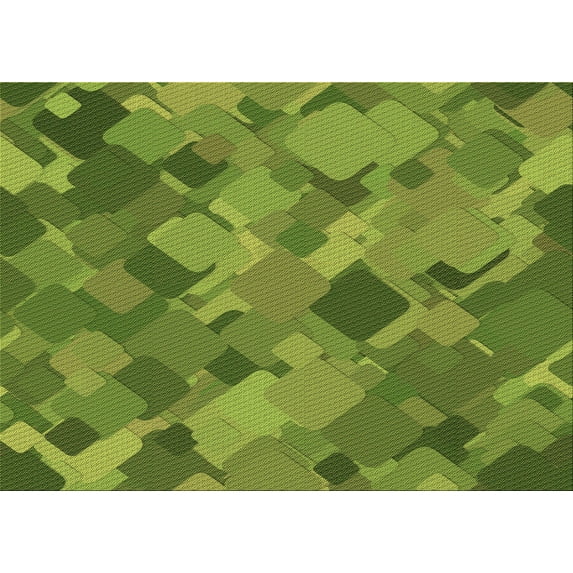 Ahgly Company Machine Washable Indoor Rectangle Transitional Pistachio Green Area Rugs, 3' x 5'