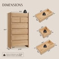 thumbnail image 3 of Aitjunz 54.7" Tall Dresser, Modern 7 Dressers & Chests of Drawers for Bedroom, Natural Wood Dresser w/ Rounded Corner & Handless Design for Living Room, 3 of 7