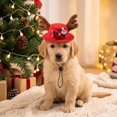 thumbnail image 3 of Dog Cat Christmas Antler Hat, Soft Plush Holiday Headwear with Ears, Festive Winter Cosplay Pet Costume Accessories for Fun Party, 3 of 6