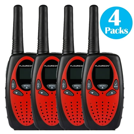 FLOUREON 4 Packs Walkie Talkies Two Way Radios 22 Channel 3000M (MAX 5000M open field) UHF