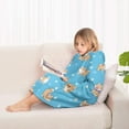 thumbnail image 4 of Cute Shiba Inu Blanket Hoodies for Kids 6-13YR Oversize Wearable Blanket Hoodies for Boys Girls Teens, 4 of 7