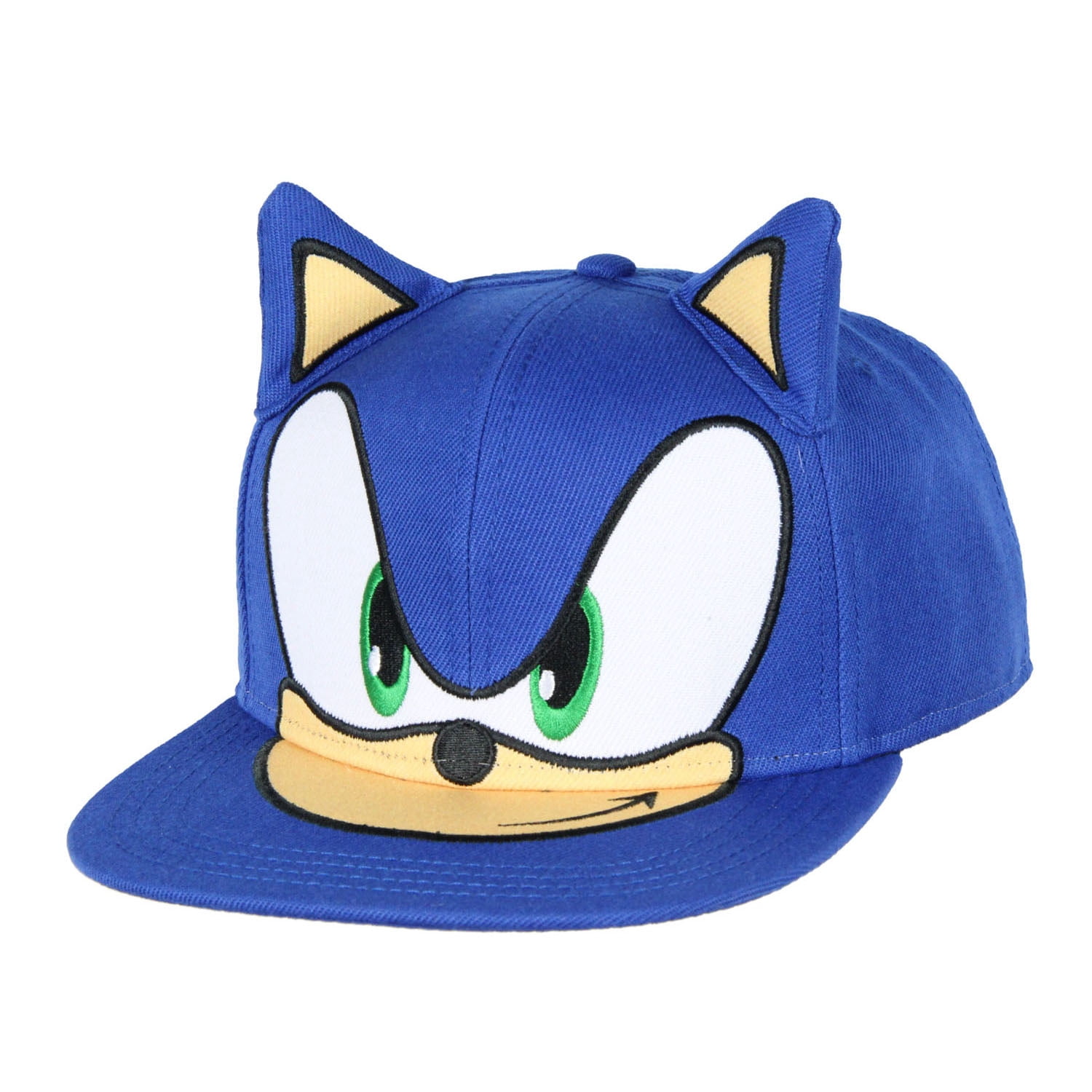 Sonic the Hedgehog Men's Hat Embroidered 3D Character Face and Ears Snapback Cap
