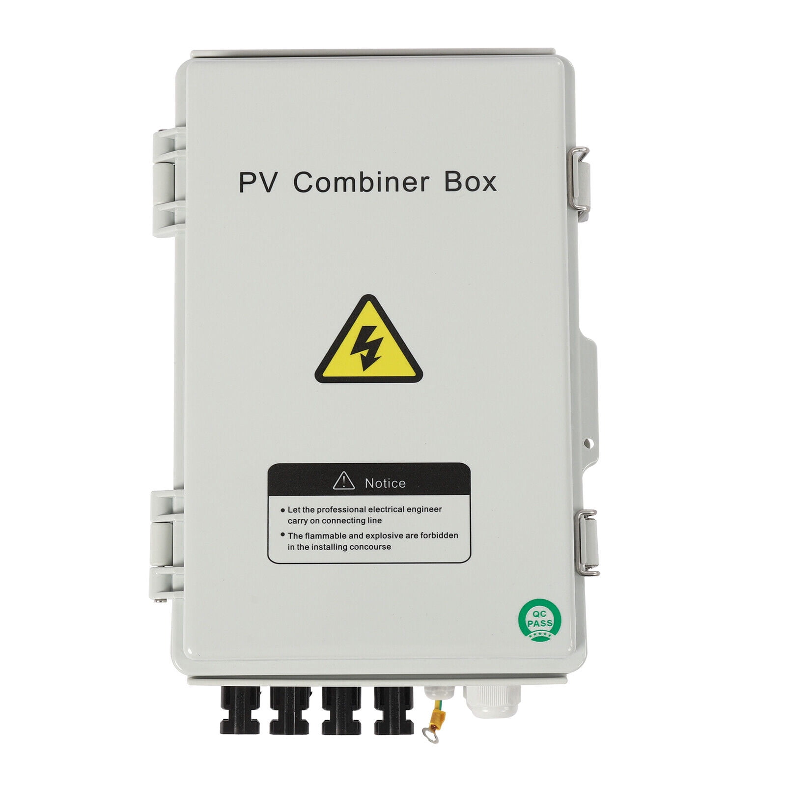 Wall Mount 4 String Solar PV Combiner Box and 63A Circuit Breaker for Solar Panel System White