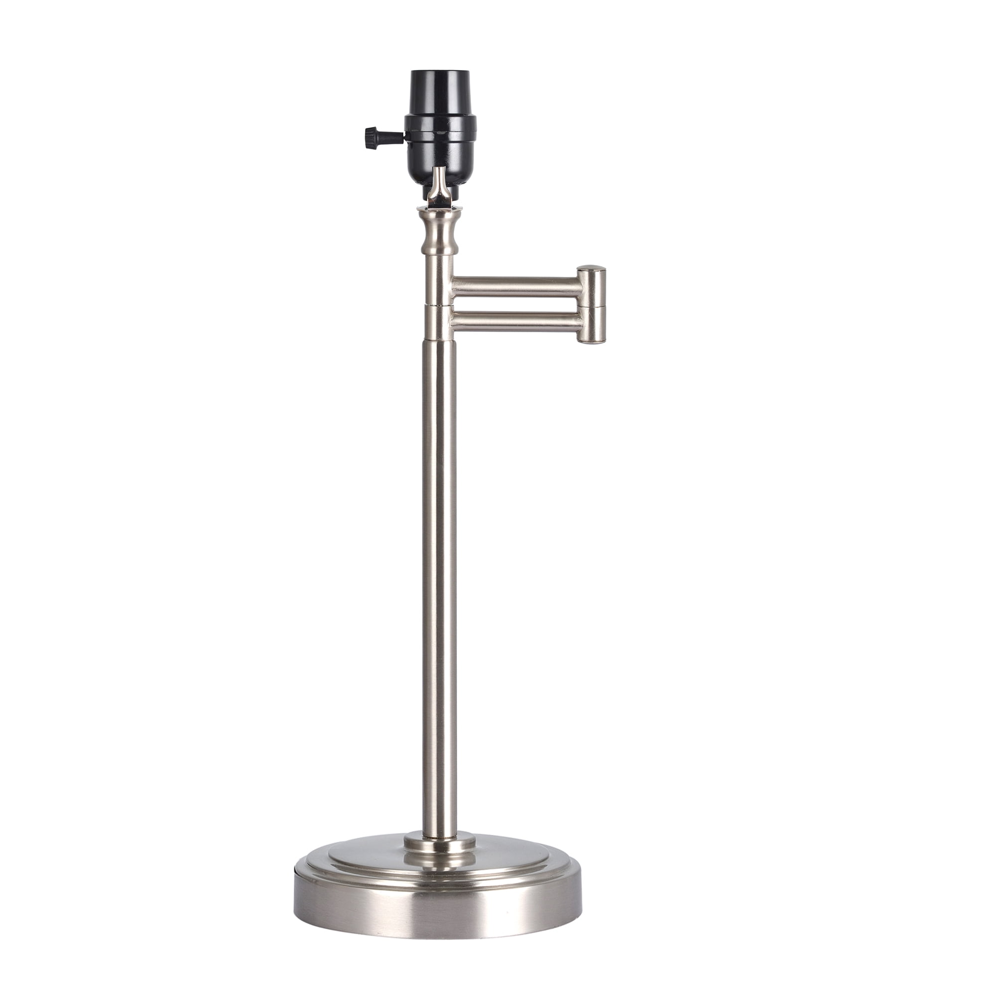 Better Homes & Gardens Modern Silver Finish Metal Swing Arm Lamp Base, 18"H