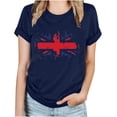 thumbnail image 2 of Fiudx Ofertas Flash Artículos En Oferta Tops con Estampado de Moda para Mujer, Blusa de Manga Corta con Cuello Redondo, Camisetas, 2 of 4