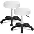 thumbnail image 2 of Gymax 2pcs Adjustable Bar Stool Rolling Swivel Massage Spa Seat White, 2 of 10