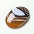 thumbnail image 2 of 1 pc Natural Striped Agate/Banded Agate Cabochons Flat Back Oval Dyed Saddle Brown 40x30x7mm, 2 of 3
