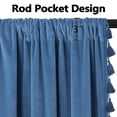 thumbnail image 2 of Soft Luxury Velvet Curtains with Tassels, 2 Panel Rod Pocket Blackout Curtain Drapes, 2 of 9