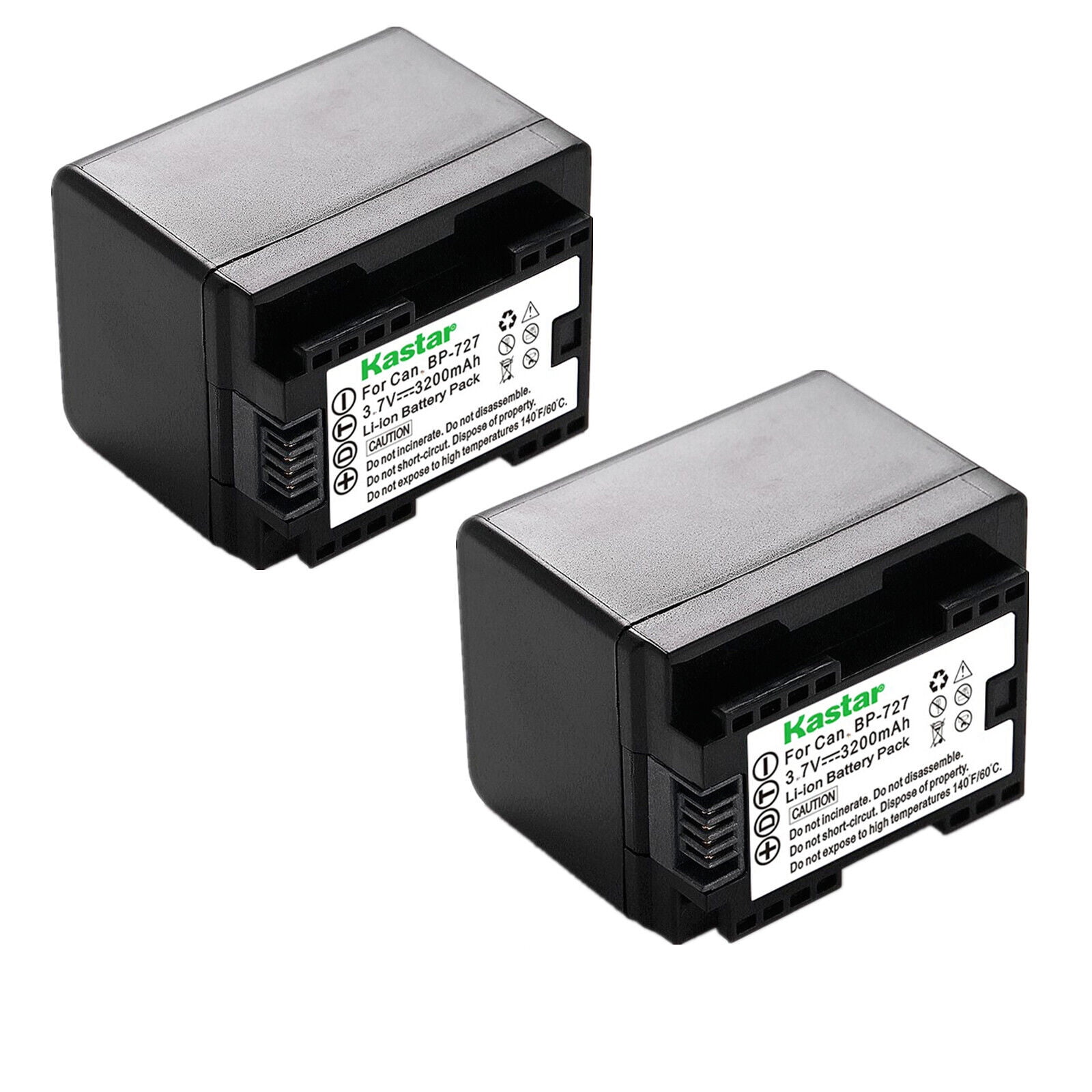 Kastar 2-Pack BP-727 Battery 3.7V 3200mAh Replacement for Canon VIXIA HF M50 HFM50 VIXIA HF M52 HFM52 VIXIA HF M500 HFM500 VIXIA HF R30 HFR30 VIXIA HF R32 HFR32 VIXIA HF R36 HFR36 Camera