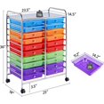 thumbnail image 2 of YEXJ 20 Drawers Rolling Storage Cart Multipurpose Movable Organizer Cart Tools Scrapbook Paper Organizer on Wheels-20-Multicolor, 2 of 17
