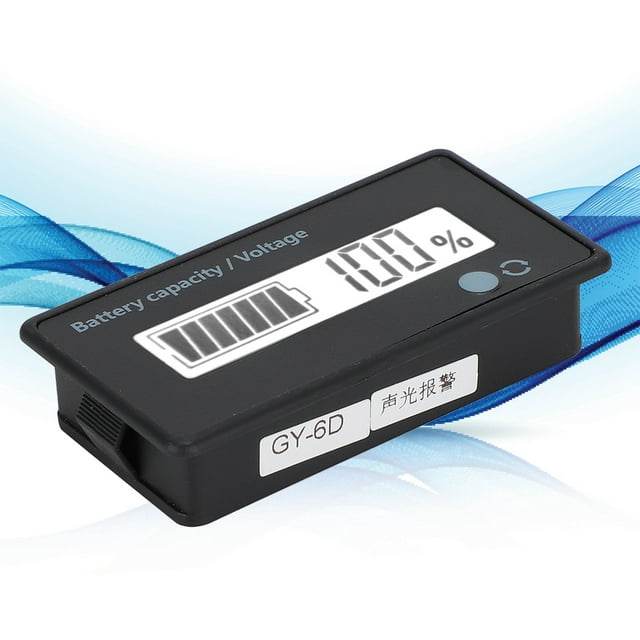 Digital Battery Capacity Tester, 12-84V Sound-light Alarm Battery Capacity Monitor Indicator LCD Display Battery Capacity Meter Voltmeter.