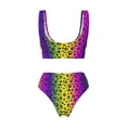 thumbnail image 5 of Daiia Animal Paw Rainbow Women's Bikini Set Two Piece Swimsuit High Waisted Bikini Adjustable Straps Bikini Perfect for Beach, Pool, and Summer Vacation-Medium, 5 of 9