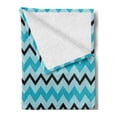 thumbnail image 2 of Seafoam Soft Flannel Fleece Blanket, Herringbone Zigzag Lines Geometric Illustration Retro Inspirations Chevron, Cozy Plush for Indoor and Outdoor Use, 50" x 70", Seafoam Blue Black, by Ambesonne, 2 of 5