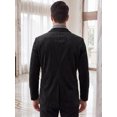 thumbnail image 3 of Men's Slim Fit Single Breasted Faux Suede Blazer Jacket for Stylish Casual Wear XL Black, 3 of 5